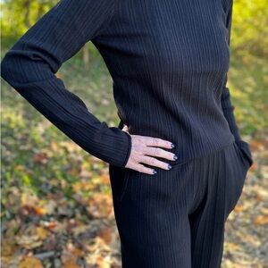 Z Supply Women's Black Ribbed Knit Set